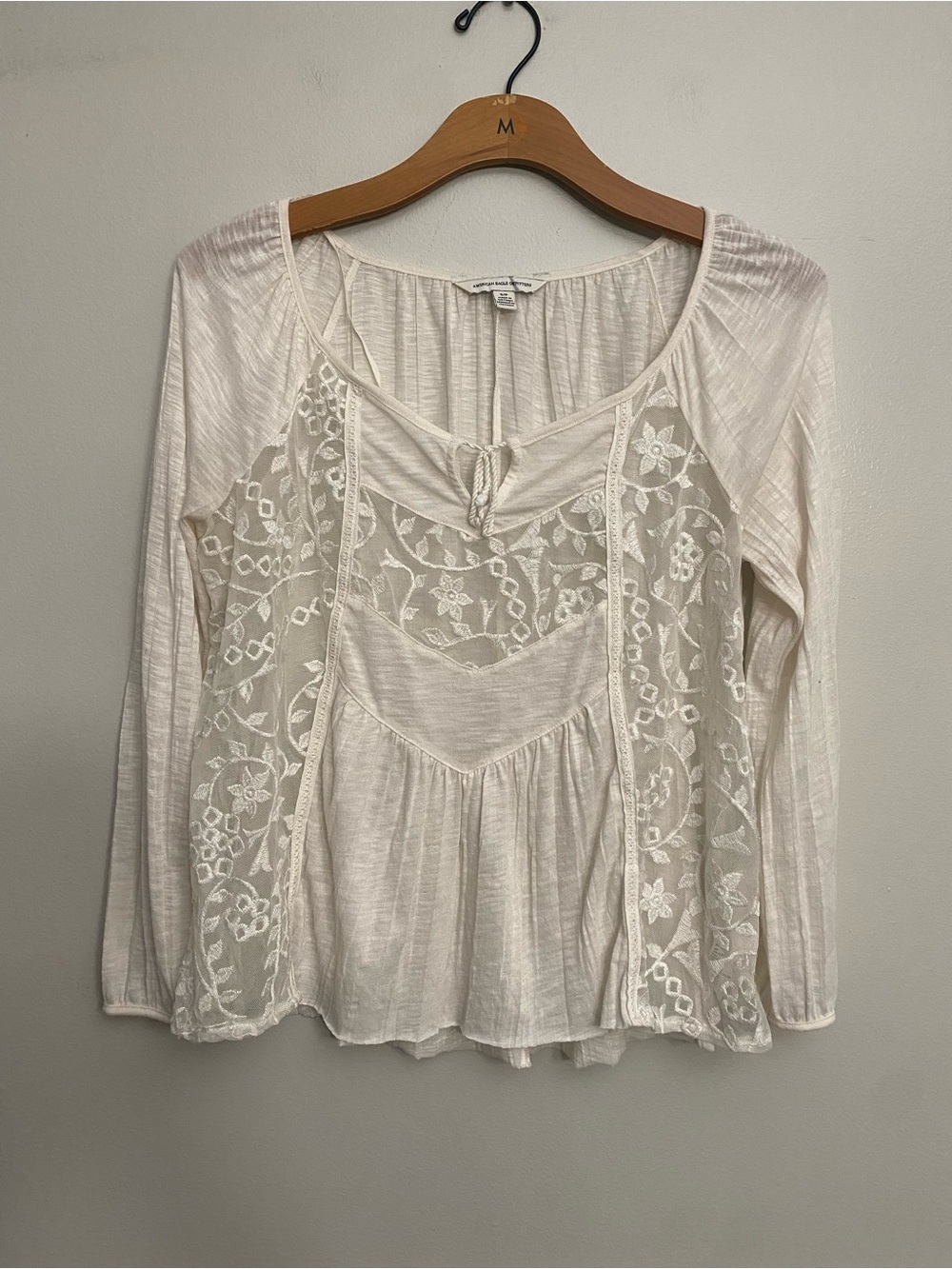 Women’s American Eagle White Lacy Boho Festival - S